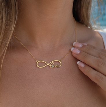 Custom Birthstone Love Infinity Necklace
