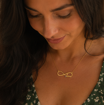 Custom Birthstone Love Infinity Necklace