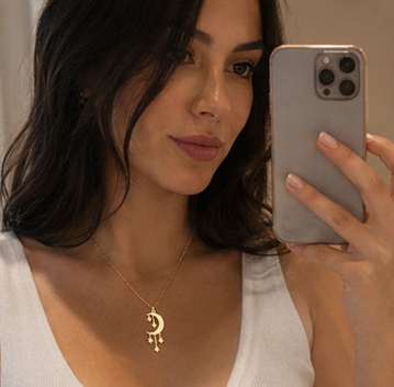 Moon and Star Pendant Necklace